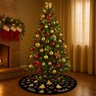 Saia Tapete Base Árvore de Natal Modelo 4 Decoração Papai Noel Enfeite Natalino Luxo Luvinco - 5