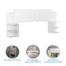 Mesa Cabeceira Extensível Cama Solteiro Casal Queen King Box:branco-branco/canela - 13