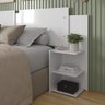 Mesa Cabeceira Extensível Cama Solteiro Casal Queen King Box:branco-branco/canela - 3