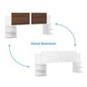 Mesa Cabeceira Extensível Cama Solteiro Casal Queen King Box:branco-branco/canela - 9