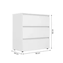 Ver imagem 3 de Cômoda para Quarto 3 Gavetas 90x92cm Condessa Yescasa Branco