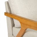 Ver imagem 4 de Poltrona Mona Luxo Madeira Maciça Linho Bege para Sala de Estar Decorativa Moderna