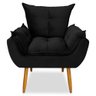 Poltrona Decorativa Opala Pés Palito Veludo Preto Chamby Móveis - 2