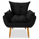 Ver imagem 2 de Poltrona Decorativa Opala Pés Palito Veludo Preto Chamby Móveis