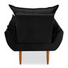 Poltrona Decorativa Opala Pés Palito Veludo Preto Chamby Móveis - 4