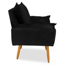 Ver imagem 3 de Poltrona Decorativa Opala Pés Palito Veludo Preto Chamby Móveis