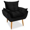 Poltrona Decorativa Opala Pés Palito Veludo Preto Chamby Móveis - 1