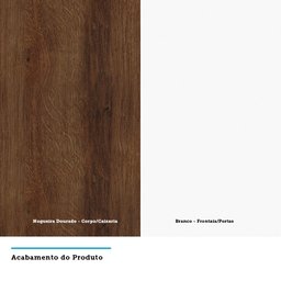 Guarda Roupa Casal de Canto com Espelho Nogueira Dourado com Branco Mat Prime Luciane Móveis - 6