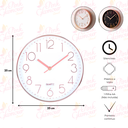 Ver imagem 3 de Relógio de Parede 25 Cm Decorativo Rosê Gold Rel-803 Pgb Rose Gold 25 Preto