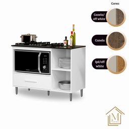Balcão para Cooktop Cordoba Cor:branco - Balcão para Cooktop - Mizza Decor - 6