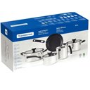 Ver imagem 2 de Jogo de Panelas Tramontina Solar 5 Peças Aço Inox Fundo Tripo Cabo Silicone Caçarolas