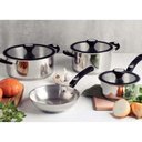Ver imagem 5 de Jogo de Panelas Tramontina Solar 5 Peças Aço Inox Fundo Tripo Cabo Silicone Caçarolas