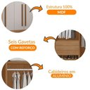 Ver imagem 6 de Guarda Roupa Casal Maya 6 Portas e 6 Gavetas Rufato Imbuia/off White/imbuia