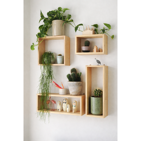 Kit 4 Nichos de Madeira Maciça 40x30