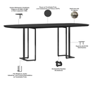Ver imagem 3 de Mesa de Jantar 8 Lugares Retangular Orgânico com Vidro 200cm Pés Industrial Alina N01 Preto - Lyam D