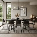 Ver imagem 2 de Mesa de Jantar 8 Lugares Retangular Orgânico com Vidro 200cm Pés Industrial Alina N01 Preto - Lyam D