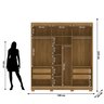 Guarda Roupa Casal Porto 3 Portas Correr 100% Mdf - Ideal para Ambientes Pequenos:nature - 4