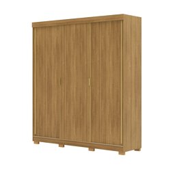 Guarda Roupa Casal Porto 3 Portas Correr 100% Mdf - Ideal para Ambientes Pequenos:nature - 5