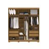 Guarda Roupa Casal Porto 3 Portas Correr 100% Mdf - Ideal para Ambientes Pequenos:nature - 3