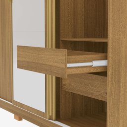 Guarda Roupa Casal Porto 3 Portas Correr 100% Mdf - Ideal para Ambientes Pequenos:nature - 8