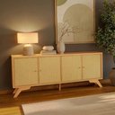 Ver imagem 1 de Balcão 180cm c/ 4 Portas c/ Palha Natural - Carvalho Rose