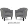 Conjunto 2 Poltronas de Aproximação Herval Ciz, Linho Cinza Escuro - 2