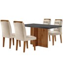 Ver imagem 3 de Mesa Olímpia 120cm Mdf Vidro Canto Reto Com 4 Cadeiras Carol