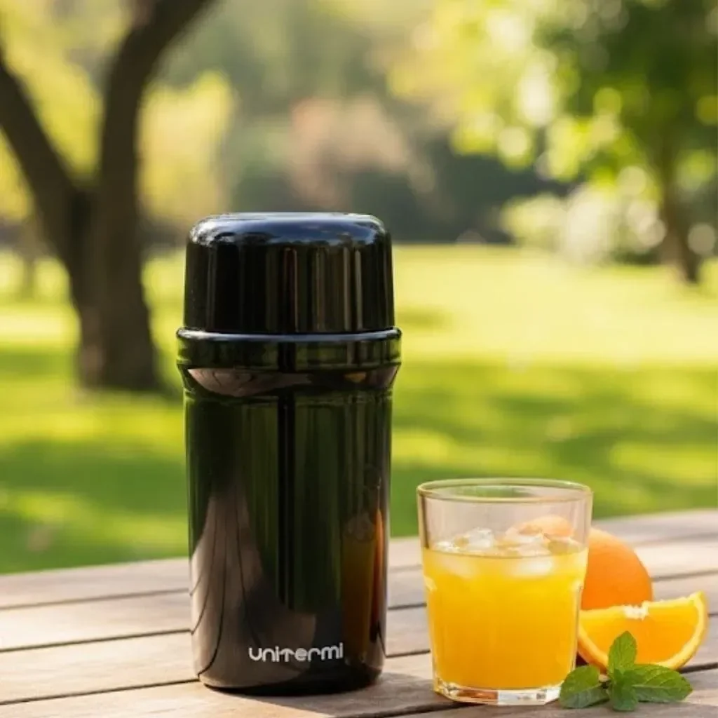 Garrafa Térmica para Chá Café Água Suco Escola - Fano 400ml:preta - 2