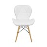 Cadeira Estofada Eiffel Slim Wood Pés de Madeira - Branco - 4