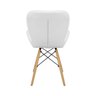 Cadeira Estofada Eiffel Slim Wood Pés de Madeira - Branco - 6