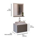 Ver imagem 3 de Gabinete e Espelho Suspenso 40cm Meu Canto Marrom/Bronze/Branco