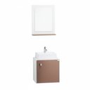 Ver imagem 2 de Gabinete e Espelho Suspenso 40cm Meu Canto Marrom/Bronze/Branco