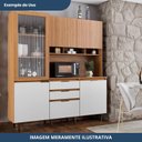 Ver imagem 4 de Armário de Cozinha 5 Portas 3 Gavetas Superiore Marrom/Freijó/Off-White