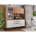 Ver imagem 1 de Armário de Cozinha 5 Portas 3 Gavetas Superiore Marrom/Freijó/Off-White