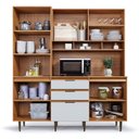 Ver imagem 5 de Armário de Cozinha 5 Portas 3 Gavetas Superiore Marrom/Freijó/Off-White