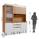 Ver imagem 3 de Armário de Cozinha 5 Portas 3 Gavetas Superiore Marrom/Freijó/Off-White