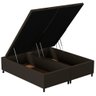 Cabeceira com Base Box Baú Casal Queen 158x198cm Hit ID5 Suede Marrom/Linho Cru - Mpozenato - 3