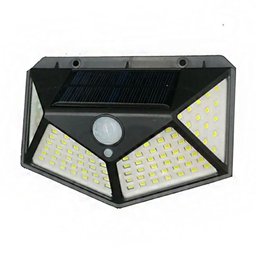 Luminaria Solar Sensor Detecta Presença 100 Led 3 Funçoes Lampada A prova Dagua Iluminaçao - 8
