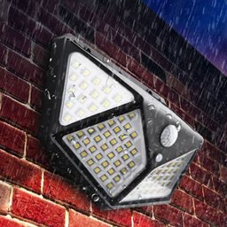 Luminaria Solar Sensor Detecta Presença 100 Led 3 Funçoes Lampada A prova Dagua Iluminaçao - 7
