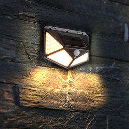 Luminaria Solar Sensor Detecta Presença 100 Led 3 Funçoes Lampada A prova Dagua Iluminaçao - 9