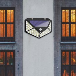 Luminaria Solar Sensor Detecta Presença 100 Led 3 Funçoes Lampada A prova Dagua Iluminaçao - 6