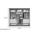 Ver imagem 2 de Guarda Roupa Casal 6 Portas c/ Espelho e 6 Gavetas Robust Plus Freijó/FendiOff - Novo Horizonte