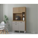 Ver imagem 2 de Cozinha Compacta Armário Organizador Duda 90cm com Gaveta - Damasco/ripado Offwhite
