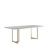 Mesa de Jantar Iron 219 cm - Off White Fosco c/ Dourado - 2