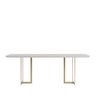 Mesa de Jantar Iron 219 cm - Off White Fosco c/ Dourado - 1