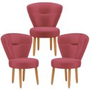 Ver imagem 1 de Conjunto 3 Cadeiras Decorativa Moderna para Sala de Jantar Cozinha Recepção Pés Palito Resistente