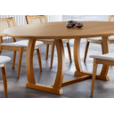 Ver imagem 2 de Mesa de Jantar Oval com Base de Madeira Maciça - Zara -1,80 x 1,0 metros - Requinte Salas
