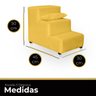 Escadinha para Pet Escadinha para Cachorro e Gato Subir na Cama 3 Degrau Suede Amarelo Tkj Decoraçõe - 5