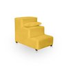 Escadinha para Pet Escadinha para Cachorro e Gato Subir na Cama 3 Degrau Suede Amarelo Tkj Decoraçõe - 1