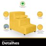 Escadinha para Pet Escadinha para Cachorro e Gato Subir na Cama 3 Degrau Suede Amarelo Tkj Decoraçõe - 4